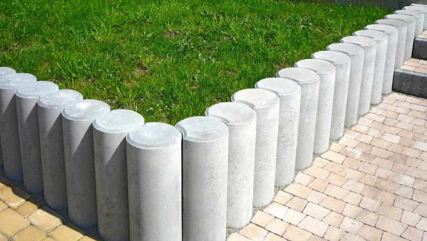 Photo of grey concrete bollards